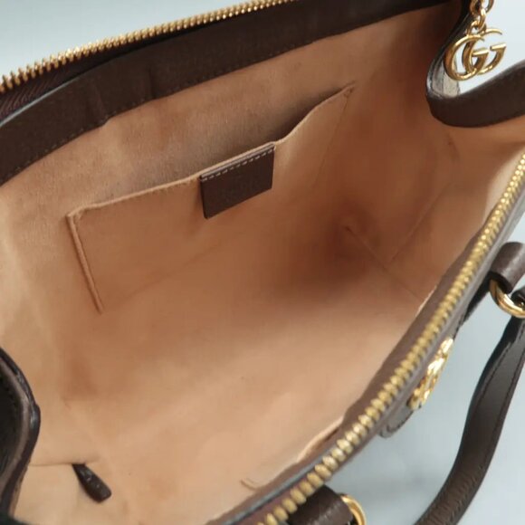100% Authentic GUCCI Ophidia Top Handle Brown GG Canvas Satchel - Picture 10 of 12